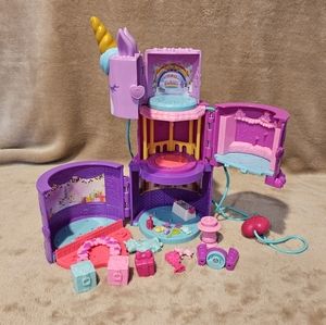 🦖Mattel Polly Pocket Unicorn Swivel Multi Level Play House🦖